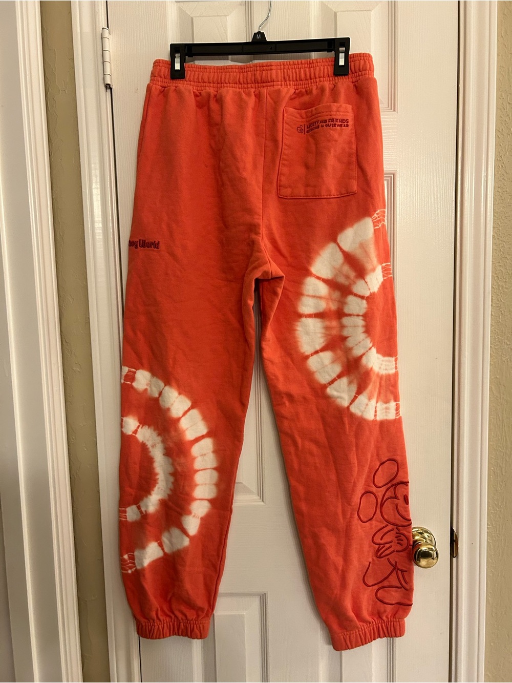 Mickey Mouse Mousewear Orange Tie-Dye Genuine Disney World Jogger Size Small - Picture 2 of 11